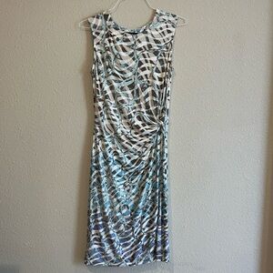 NIC+ZOE Sleeveless Jewel Neck Sheath Dress, Faux Waist Knot, S